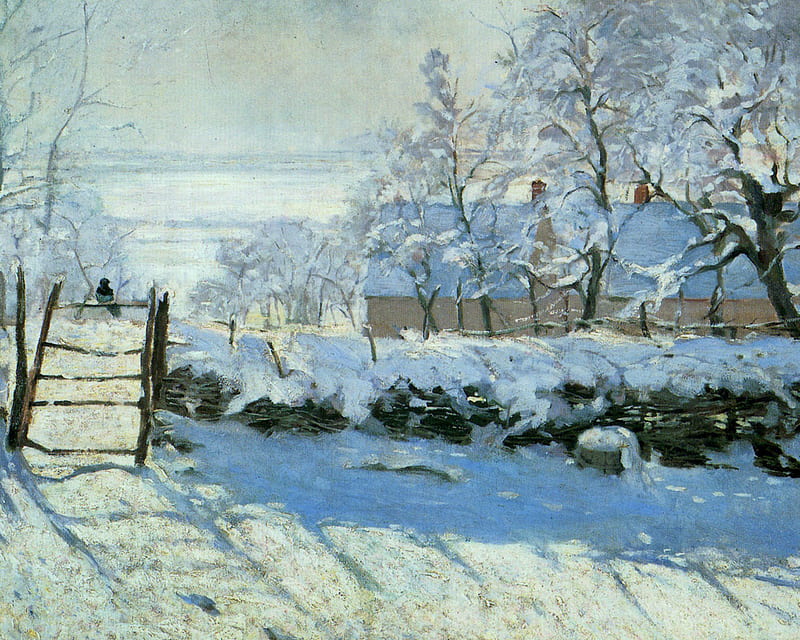Claude Monet - The Magpie, france, winter, landscape, 19th century, HD wallpaper