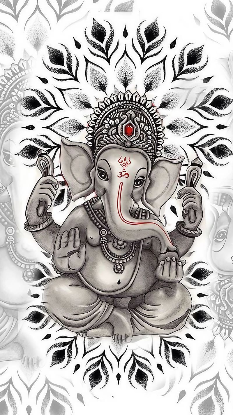 Ganesh Ji Ink Drawing - Desi Painters-saigonsouth.com.vn