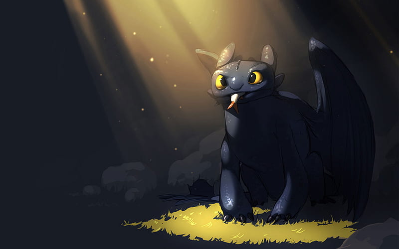 Toothless Amazing Art, how-to-train-your-dragon, movies, animated-movies, dragon, artist, night-fury, HD wallpaper