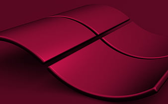 Dark Purple Windows logo, Windows 3d logo, dark Purple background, Windows emblem, Windows wave logo, Windows, HD wallpaper