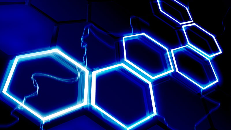 Blue And White Hexagon Abstract, HD wallpaper | Peakpx