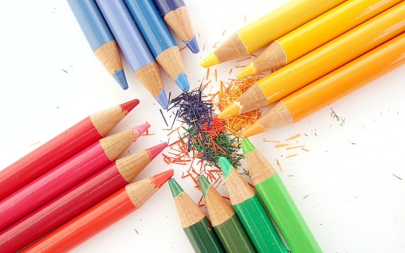 Colorful pencils, HD wallpaper