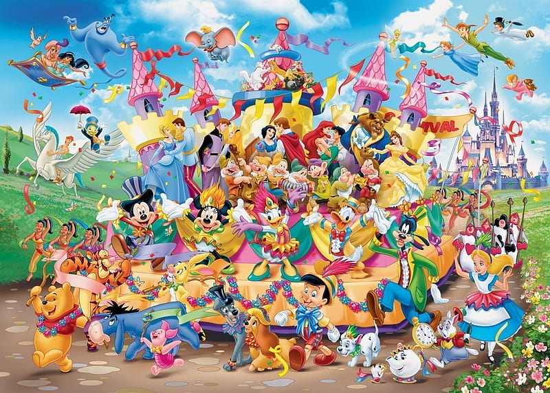 Disney carnival, carnival, fantasy, all, disney, masquerade, HD wallpaper
