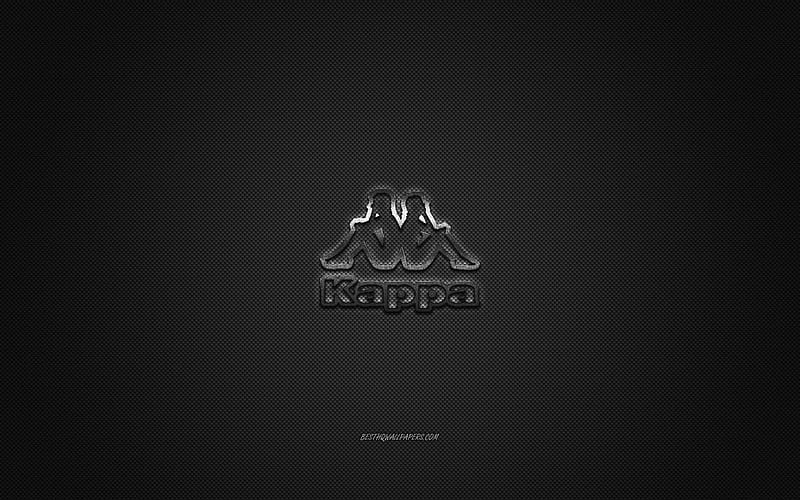 Kappa logo, metal emblem, apparel brand, black carbon texture, global apparel brands, Kappa, fashion concept, Kappa emblem, HD wallpaper