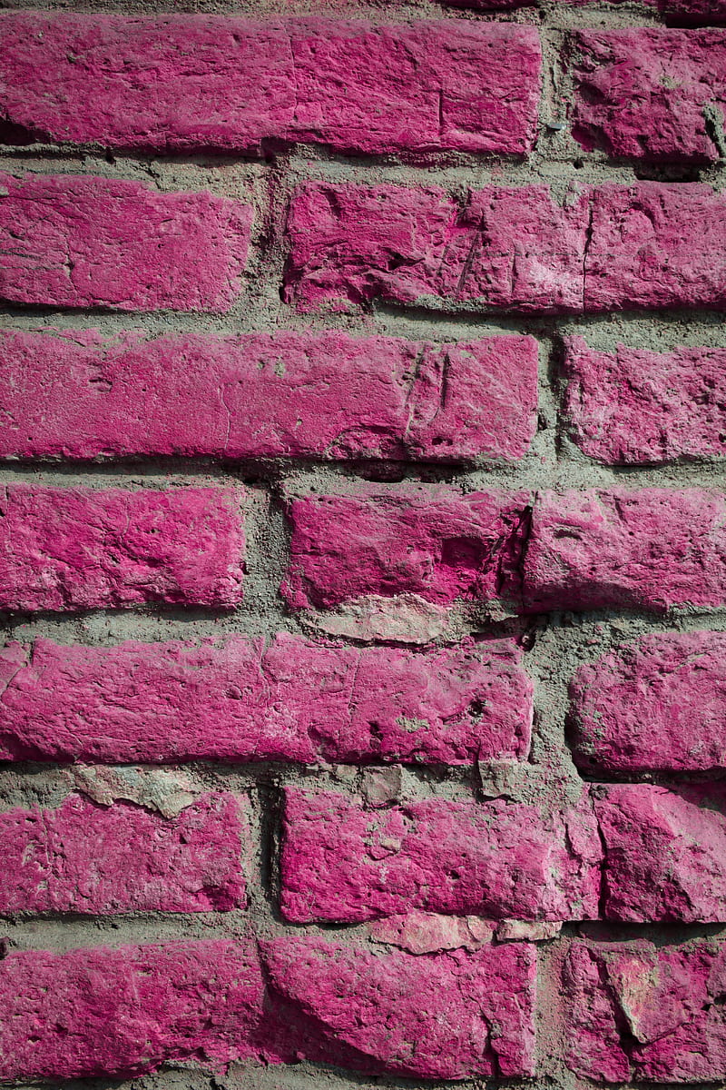 wall, brick, texture, pink, HD phone wallpaper
