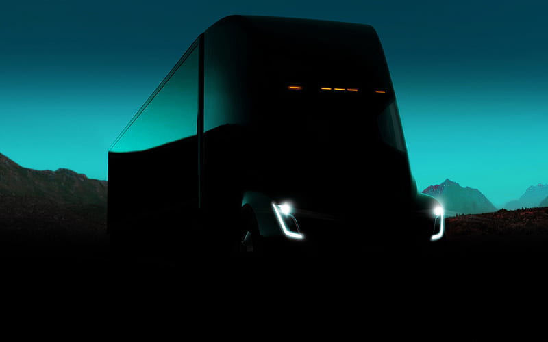Tesla Semi, night, 2019 trucks, electric trucks, LKW, cargo transport, Tesla, HD wallpaper