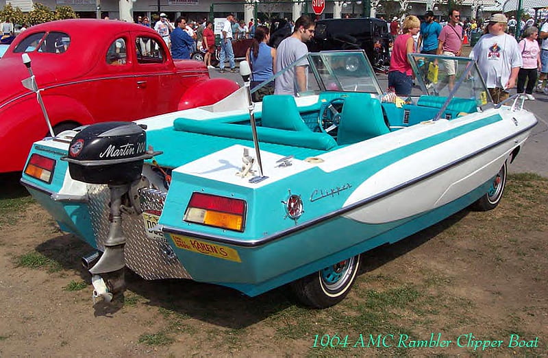 1964-AMC-Rambler-Clipper-Boat, boat, clipper, amc, car, HD wallpaper