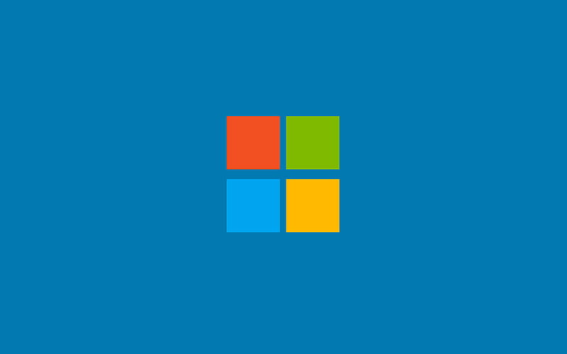 Microsoft logo minimalism, blue background, brands, creative, Microsoft, HD wallpaper