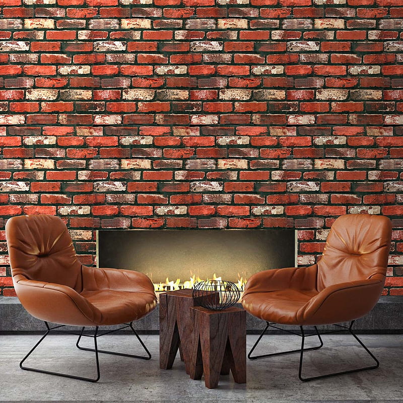 Vinyl Brick Textured Peel & Stick Vintage Red Bricklaying Pattern Self Adhesive Waterproof Home Decorative - AliExpress Home Improvement, Antique Red, HD phone wallpaper