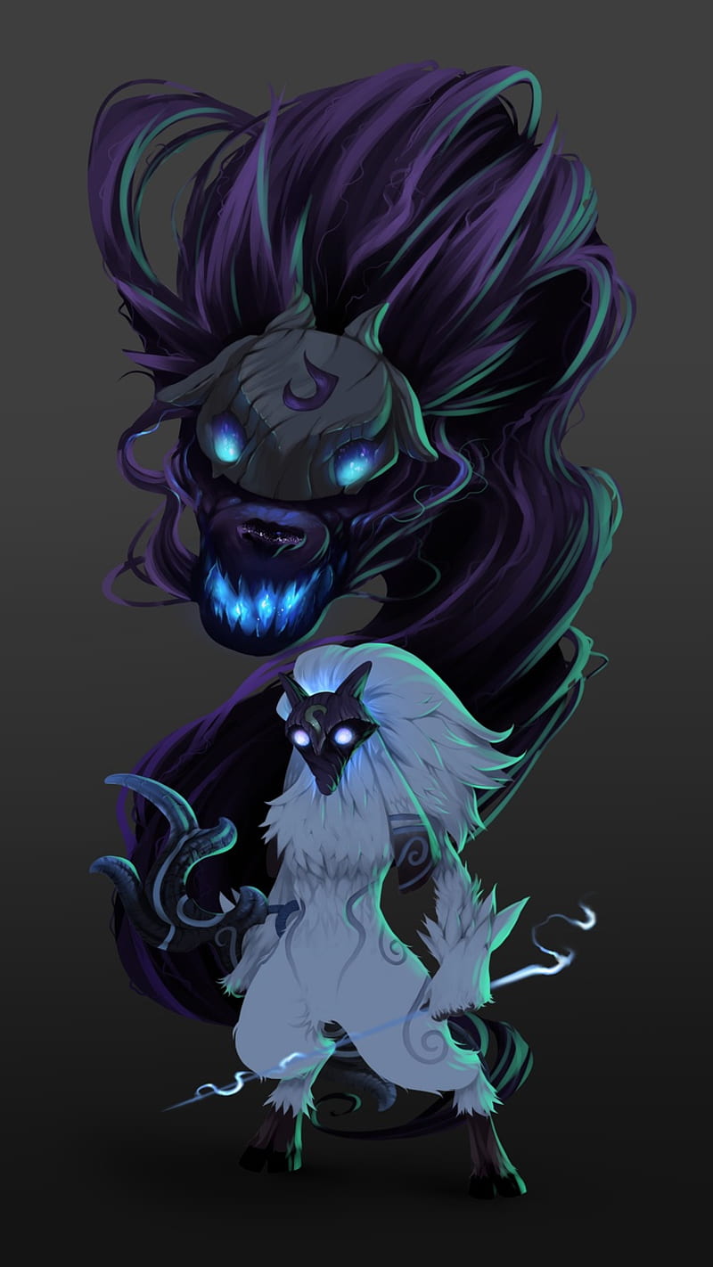 Kindred, minimalist, lol, league, legends, HD phone wallpaper