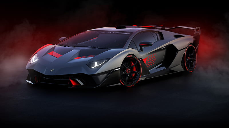 Lamborghini, italy, hypercar, pirelli, black, red, HD wallpaper