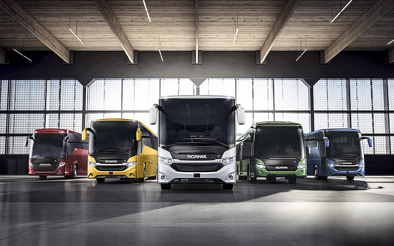 Scania Buses 2018, passenger transport, buses, Scania, HD wallpaper
