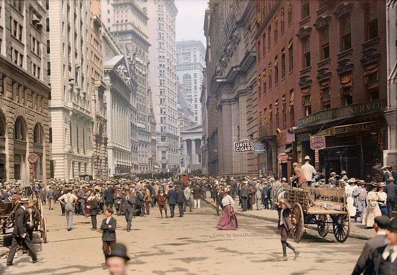 Fifth Avenue, New York, USA, Colorized, Old, America, Fifth Avenue, 1900, New York, Rare, US, vintage, HD wallpaper