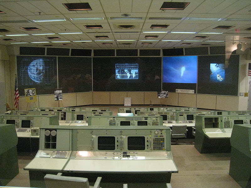 Johnson Space Center Control Room, control room, space center, johnson space center, space, HD wallpaper