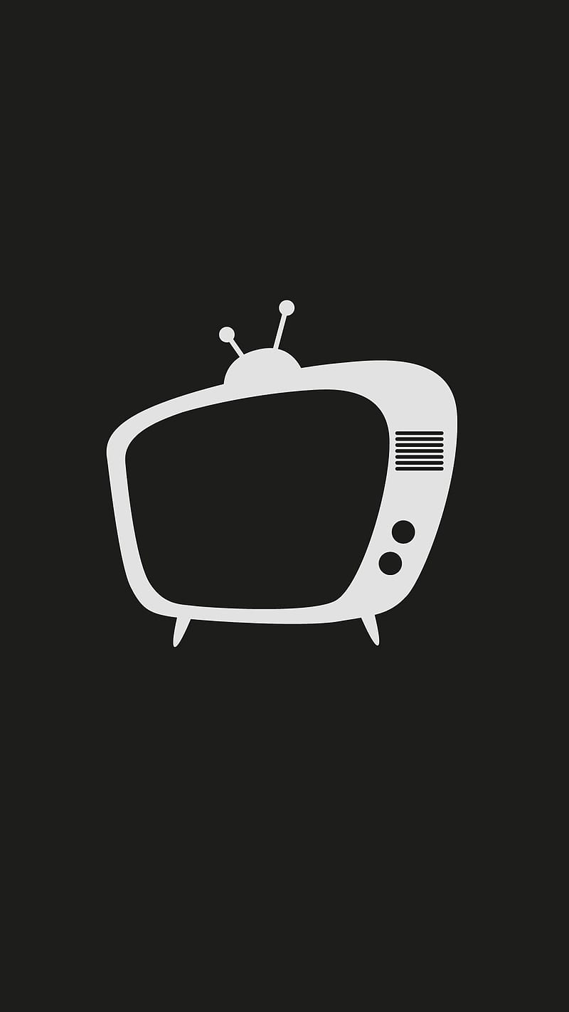 Retro TV White, 80s, Kiss, antenna, black, television, HD phone wallpaper