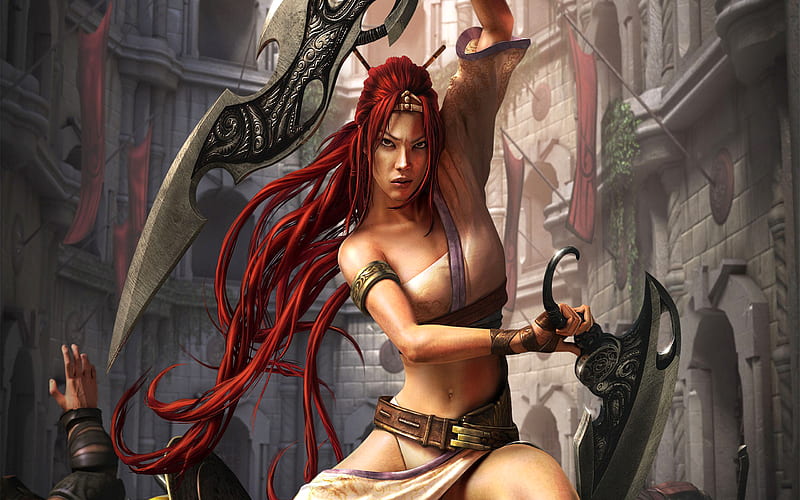 Heavenly Sword, fantasy warrior, female, original, video game, bonito, tagme, armor, fantasy, sword, HD wallpaper