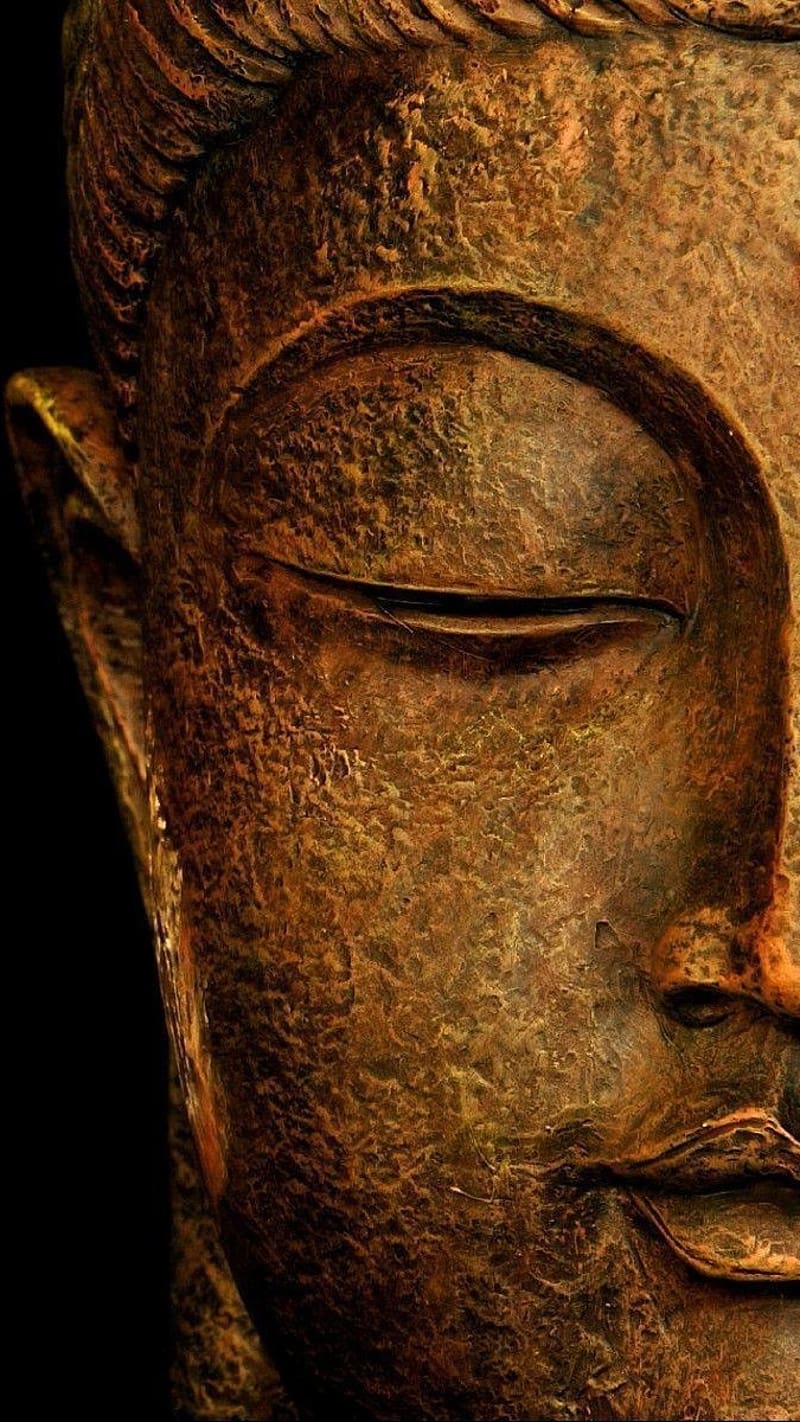 Buddha , Brown Face Statue, lord buddha, god, bhakti, HD phone wallpaper