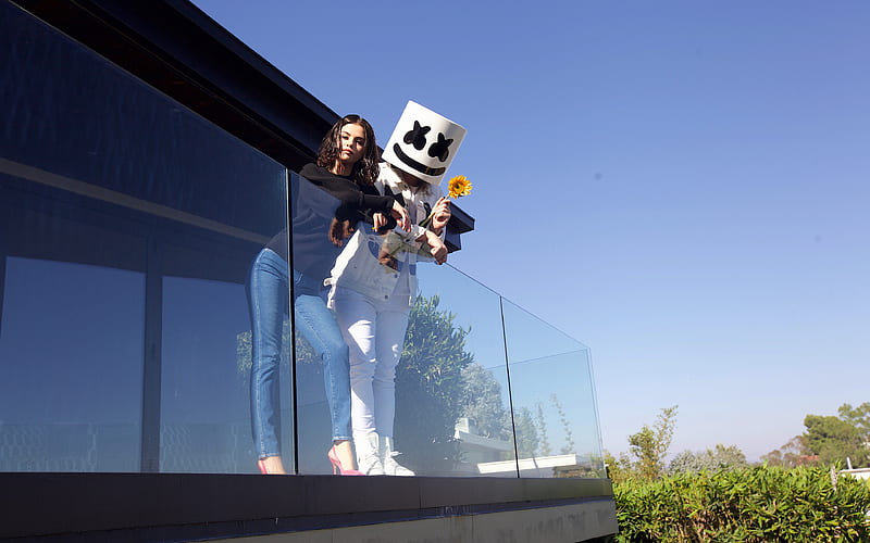 DJ Marshmello, Selena Gomez superstars, Marshmello, american singer, HD wallpaper
