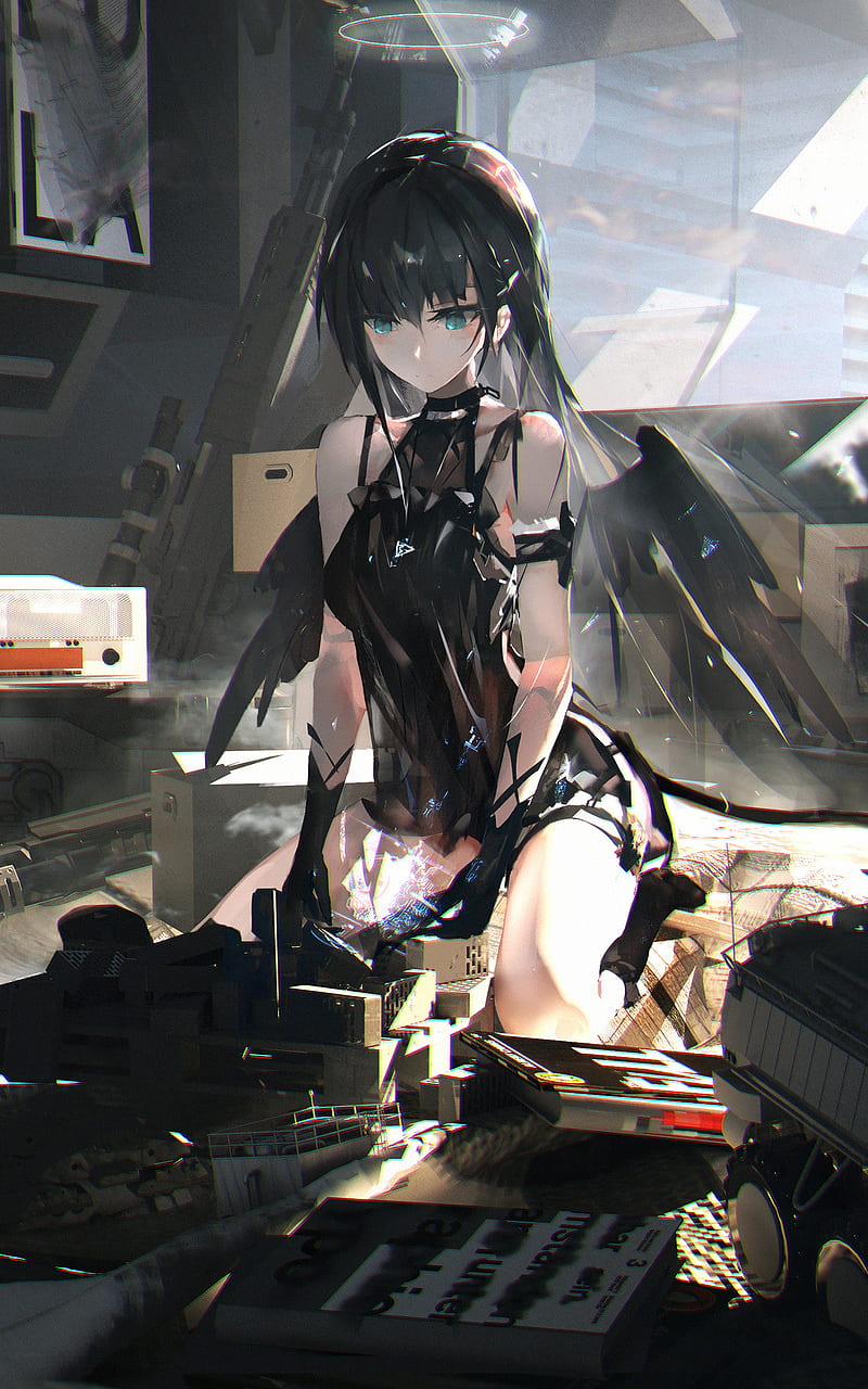 prompthunt: digital cyberpunk anime fullbody!! character concept art  gorgeous anime girl symmetrical face, small female android cyborg - angel  glowing red left eye and glowing blue right eye, wlop, rossdraws,  sakimimichan, ilya