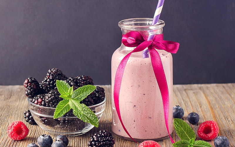 Smoothies, healthy drinks, mulberry, healthy food, mulberry smoothie, HD wallpaper