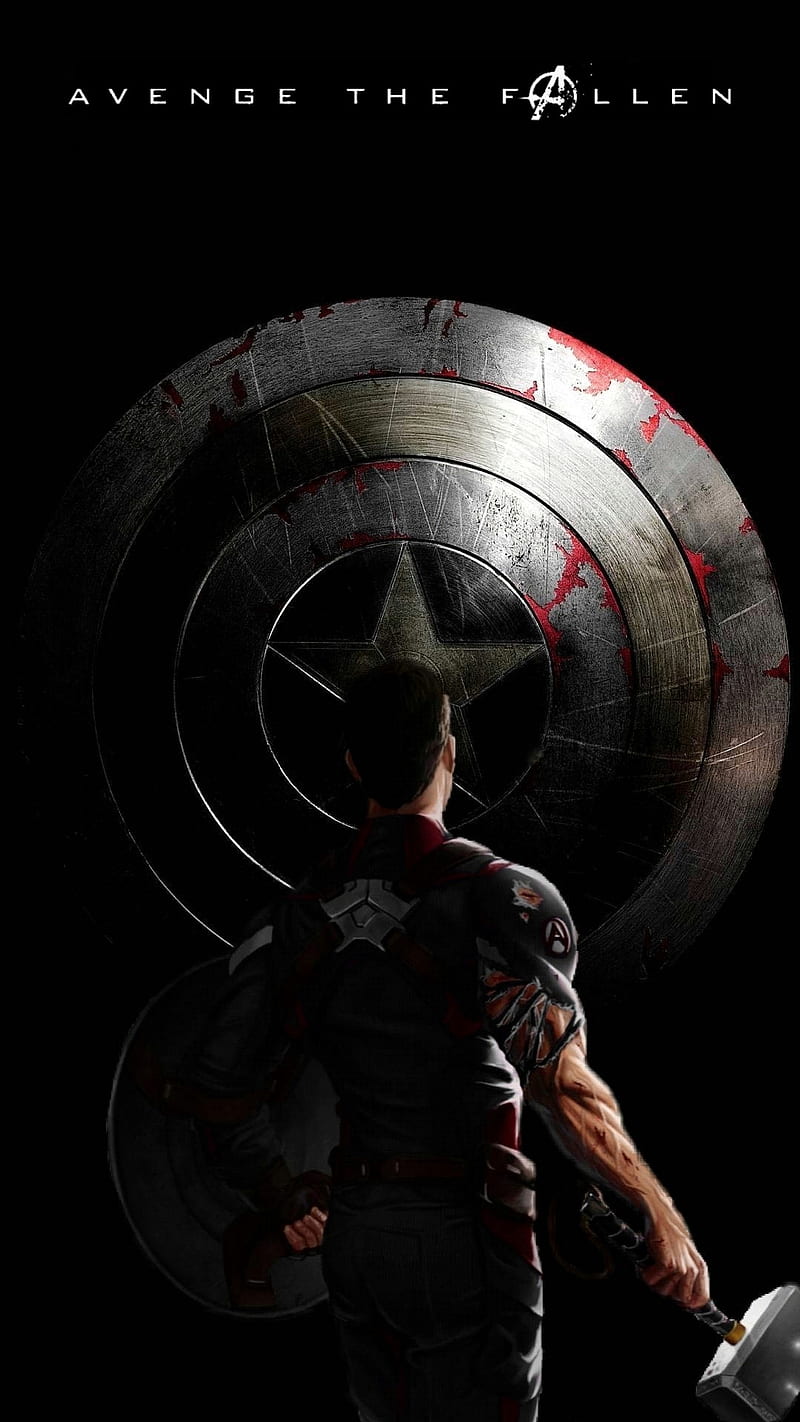 Captain America, avengers, end game, hammer infinity war, marvel, shield, thanos, thor, HD phone wallpaper