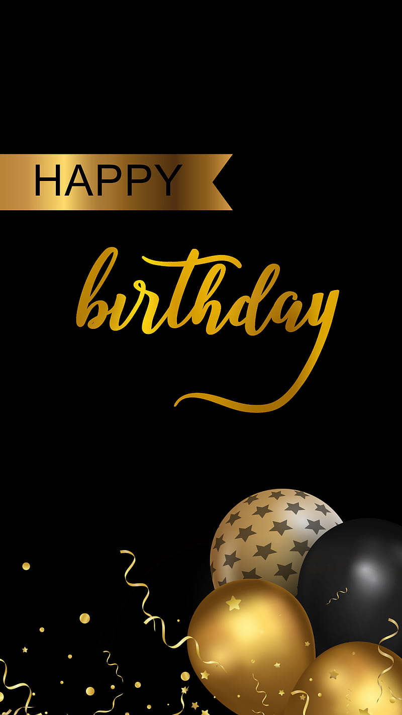 happy gold birtay, Happy birtay, black, celebration, elegant, luxury, HD phone wallpaper