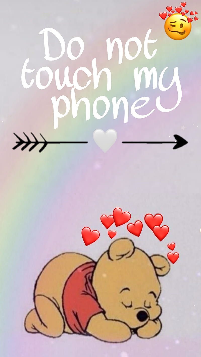 Dont touch my phone , pastel, pooh bear, HD phone wallpaper