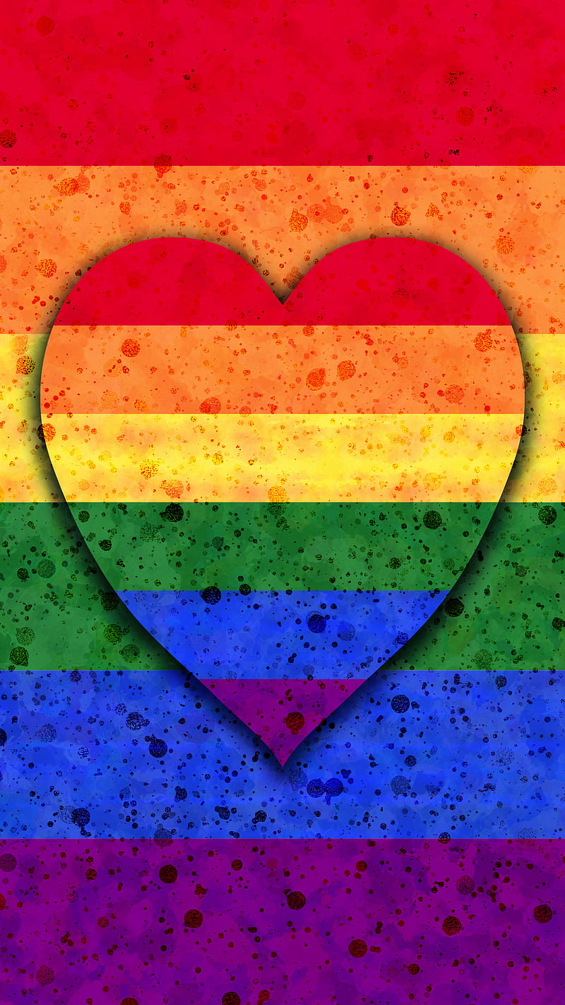 LGBT Heart Dots Flag, Adoxalinia, June, acceptance, activist, background, blue, color, community, day, diversity, gay, gender, genderfluid, girl, glitter, human, lgbtq, love, month, parade, power, pride, proud, rainbow, rights, sign, solidarity, strong, teen, together, tolerance, yellow, HD phone wallpaper