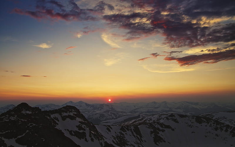 mountains cordillera sky sunset-scenery, HD wallpaper