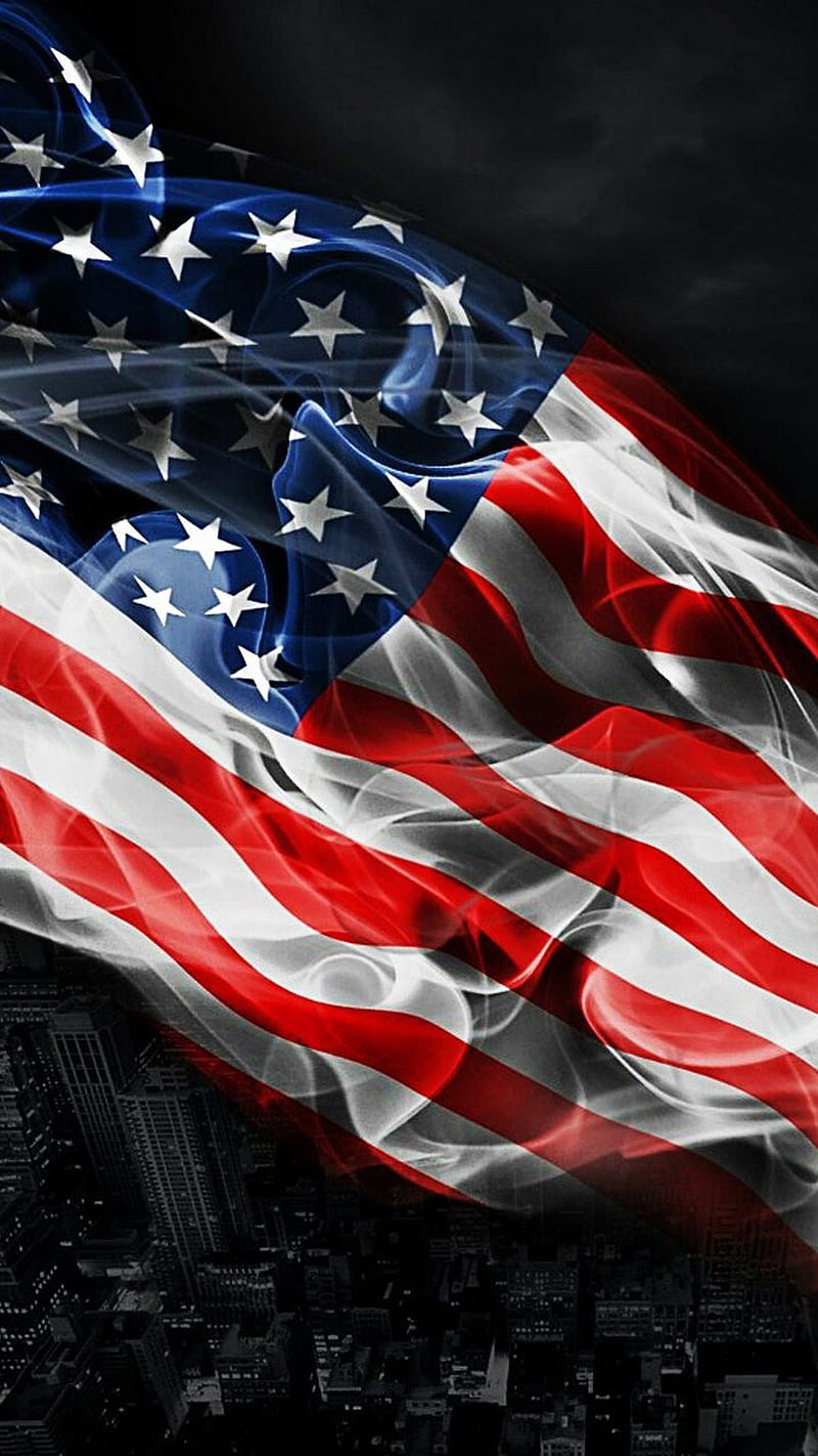 Smoky flag, american, usa, america, flags, HD phone wallpaper