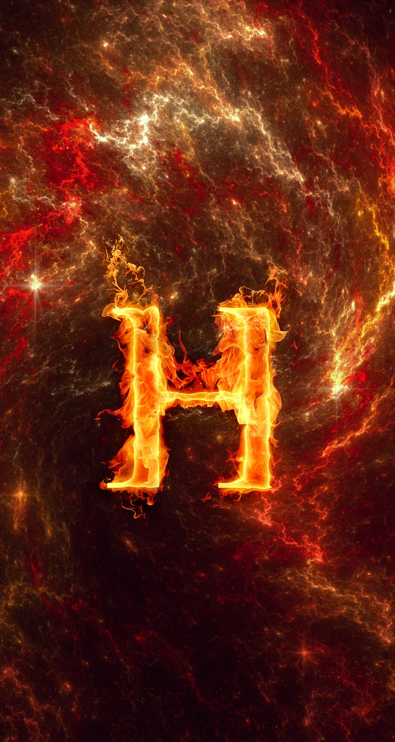 H Alphabet, fire, h letter, lightning, HD phone wallpaper