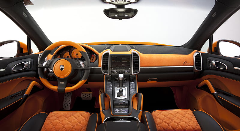 LUMMA Design Porsche Cayenne CLR 558 GT (2013) Orange - Interior , car, HD wallpaper