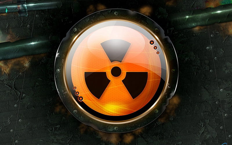 radiation sign, art, 3d symbol, HD wallpaper