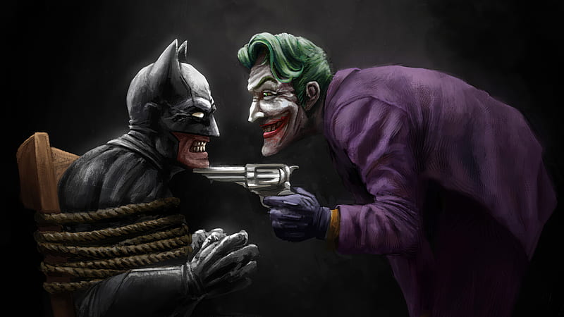 Batman Hands Tied Joker, joker, batman, superheroes, artist, artwork, digital-art, artstation, HD wallpaper