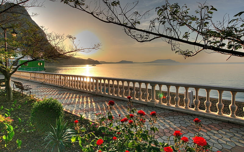 Romantic Lake Pathway, HD wallpaper