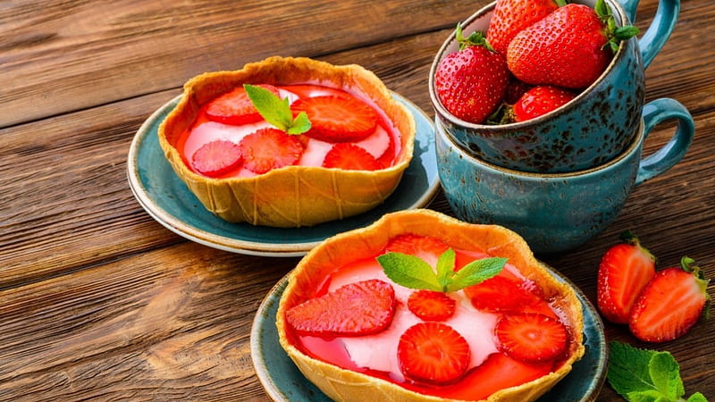 Strawberry Pie, desserts, strawberry, food, fruits, HD wallpaper