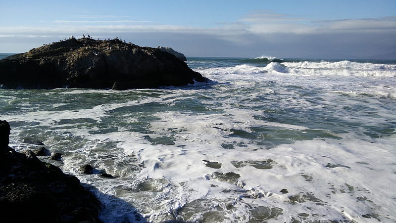 At the Edge of the Western Sea, IV, california, ocean, pacific, seascape, san francisco, sea, HD wallpaper