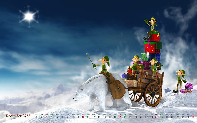 Christmas-December 2011-Calendar, HD wallpaper