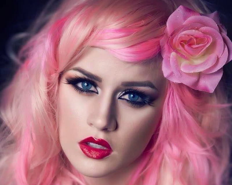 1920x1080px 1080p Free Download Beauty Hair Model Rose Flower Face Woman Pink Hd 9616