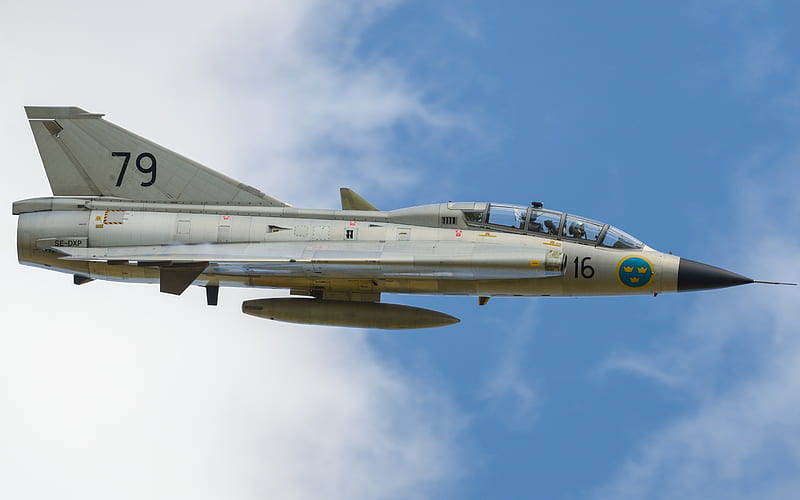Saab 35 Draken, Swedish supersonic fighter, Swedish Air Force, Swedish Combat Aviation, Saab, HD wallpaper
