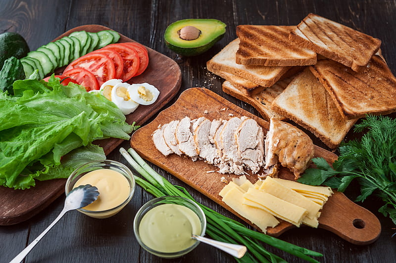 Food, Sandwich, Bread, Cheese, Egg, Meat, Still Life, Vegetable, HD wallpaper