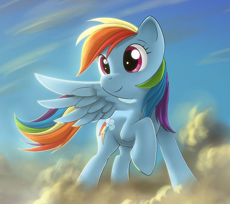 Rainbow Dash, cute, dash, fly, girl, little, mlp, my, pony, rainbow, HD wallpaper