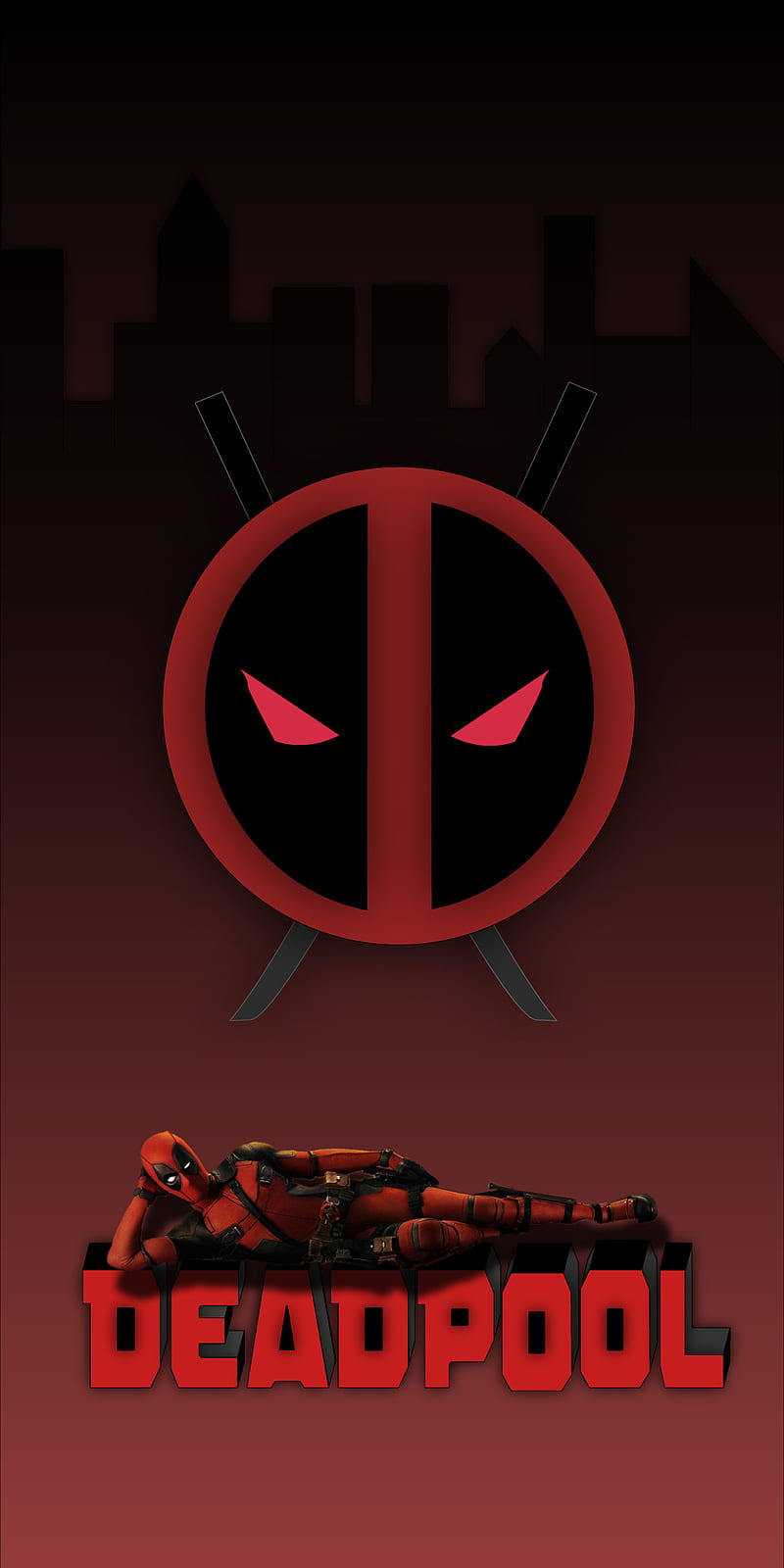 Deadpool, city, comics, film, hero, marvel, minimal, movie, HD phone wallpaper