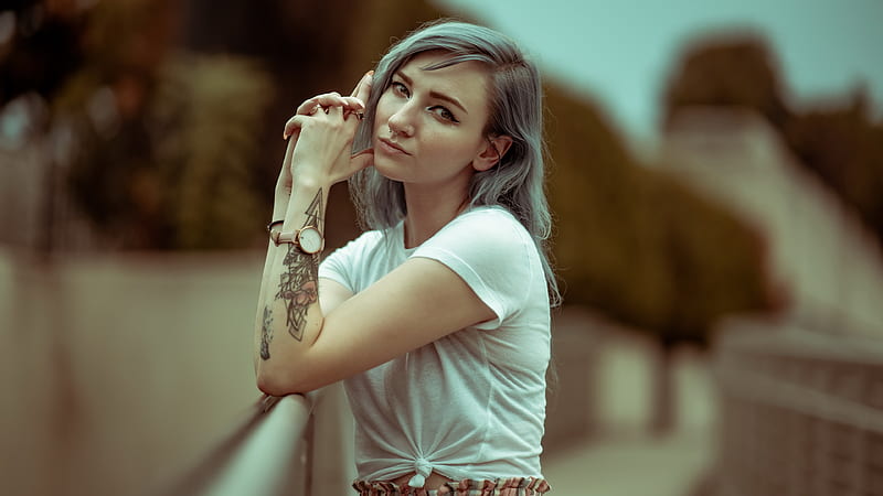 Women, Tattoo, Depth Of Field, Girl, Model, Woman, HD wallpaper | Peakpx