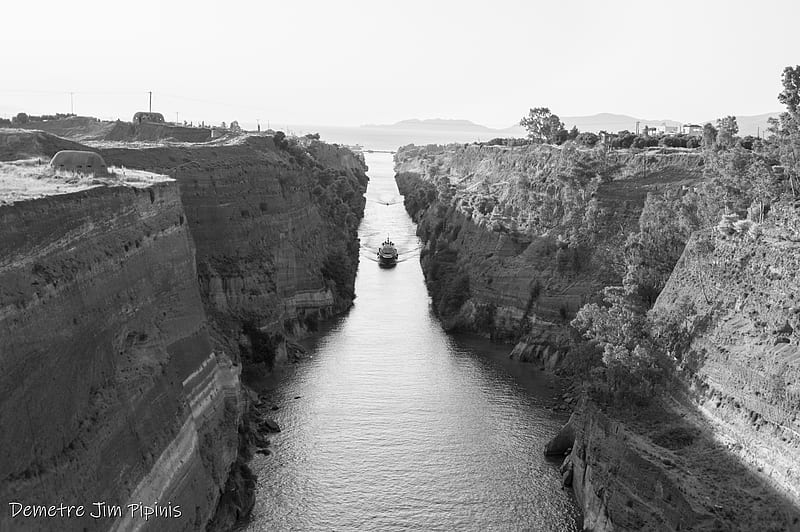 Corinth Canal, bridge, HD wallpaper