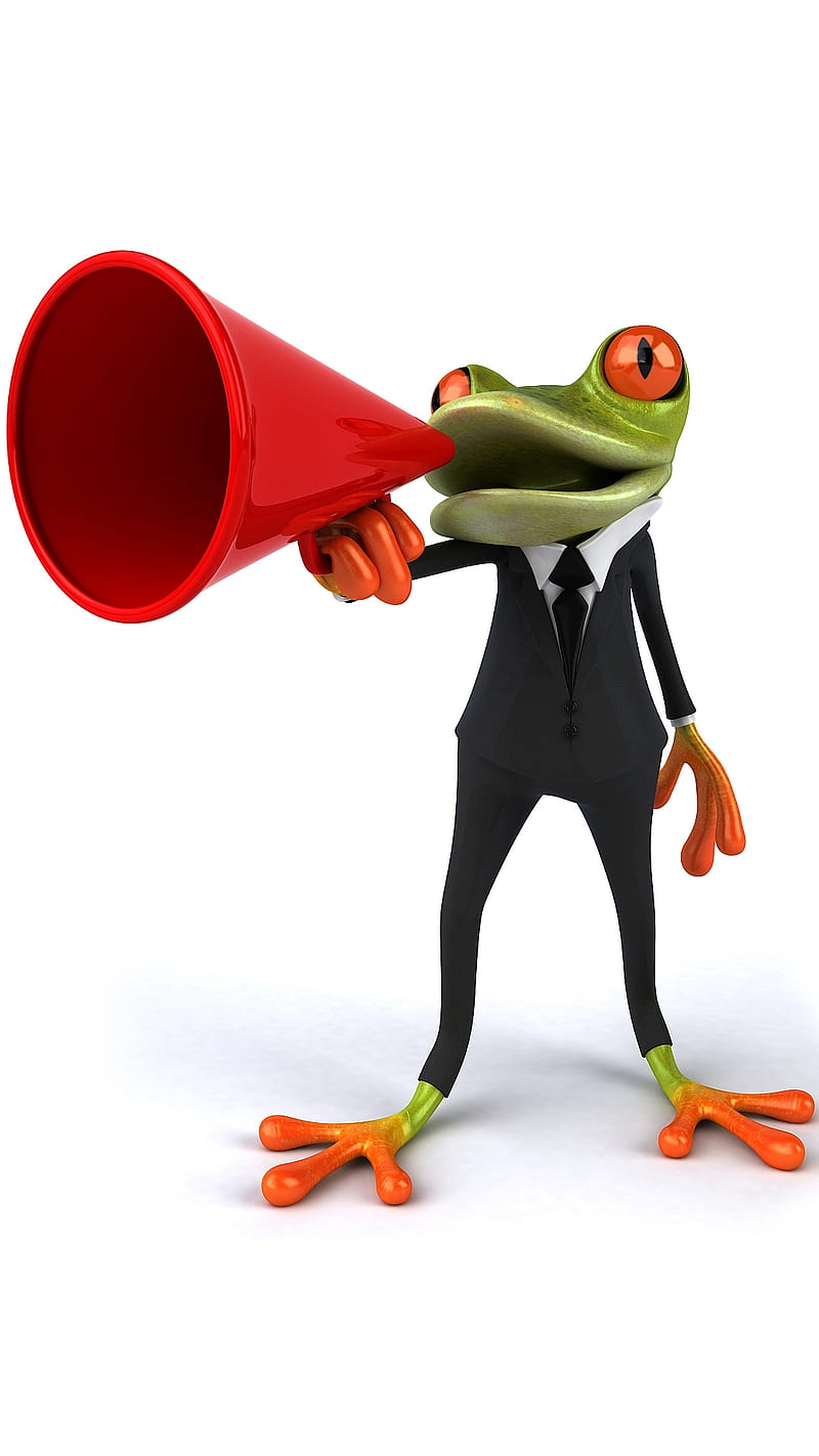 Noisy Frog too, megaphone, HD phone wallpaper