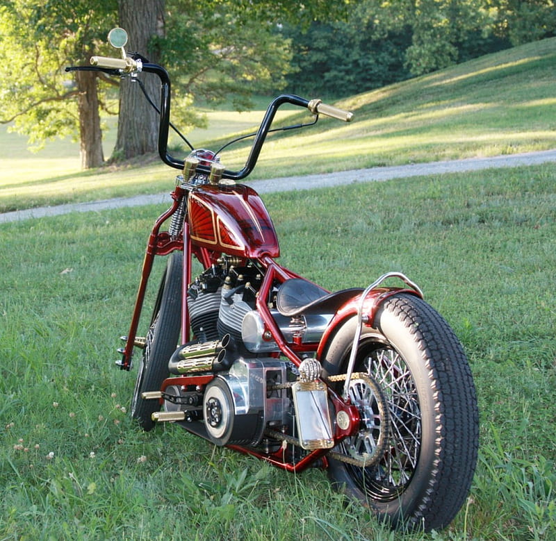 Old Skool Chopper, bike, chopper, harley, motorcycle, HD wallpaper