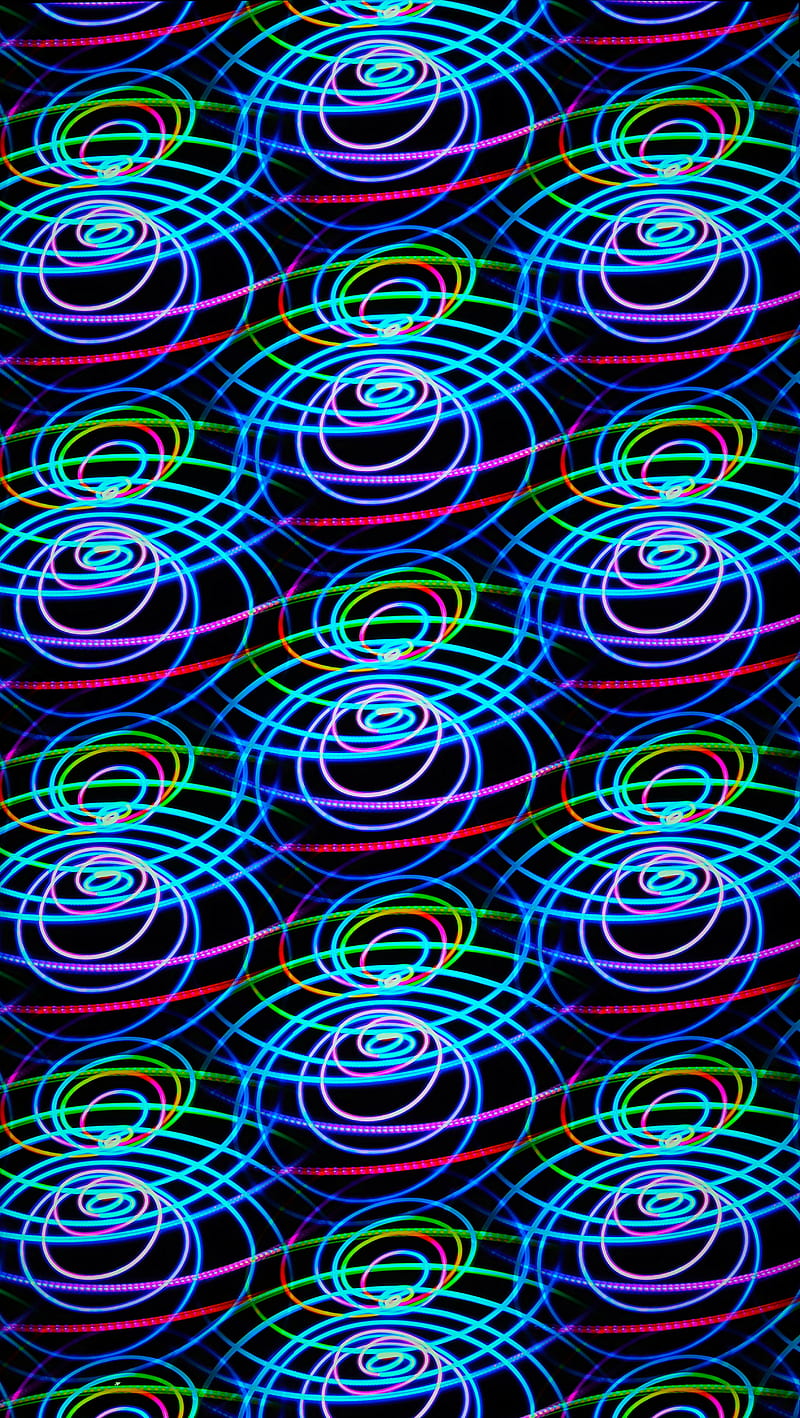 lines, neon, spirals, colorful, abstraction, HD phone wallpaper