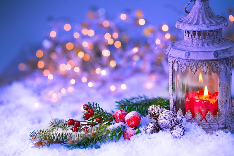 Christmas lantern, candle, pretty, lantern, christmas, holiday ...