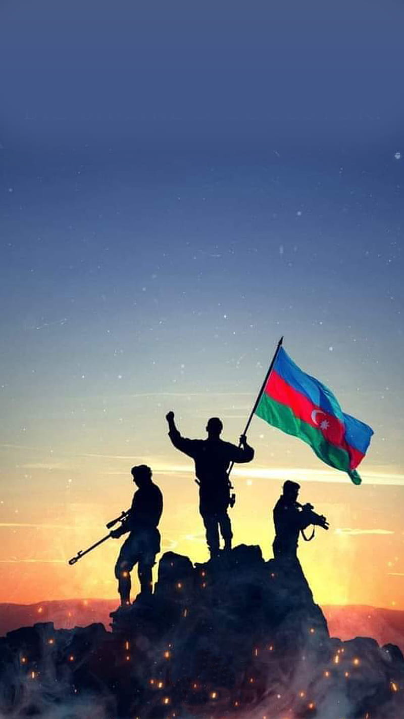 Azerbaycan, azerbaijan, azeri, flag, bayraq, karabag, ordu, turan, turk, turkiye, vatan, HD phone wallpaper